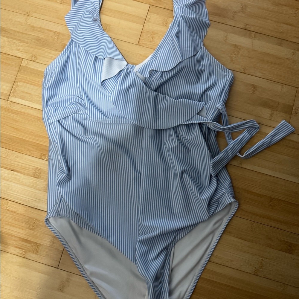 Kindred Bravely Blue Striped One Piece Swimsuit